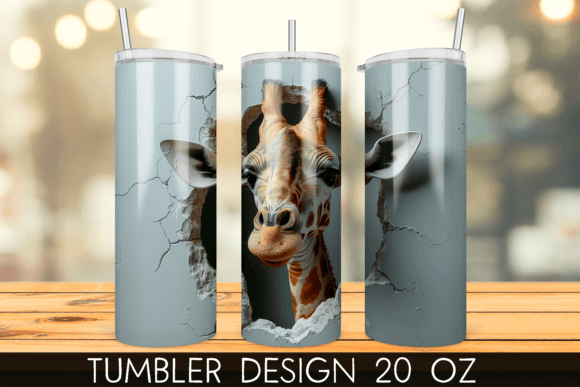 3D Hole in a Wall Giraffe Tumbler Wrap: Elevating Sublimation Creativity
