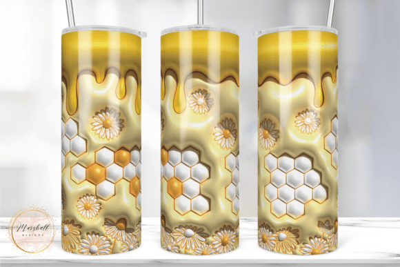 3D Inflated Honey Daisy Tumbler Wrap