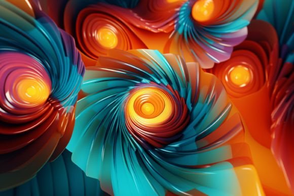Abstract Psychedelic 3D Shape Background