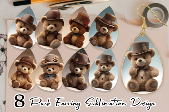 Earring Teardrop 3D Teddy Bear: Elevating Sublimation Crafts with Whimsical Design