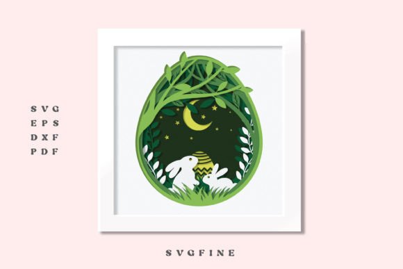 Easter Bunny Shadow Box SVG & Paper Craft Guide