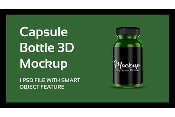 Elevate Your Brand Presentation with a Professional Capsule Bottle 3D Mockup