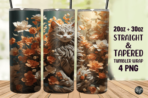 Evaluating the 3D Flowers Cat Tumbler Wrap 20oz PNG for Sublimation Projects