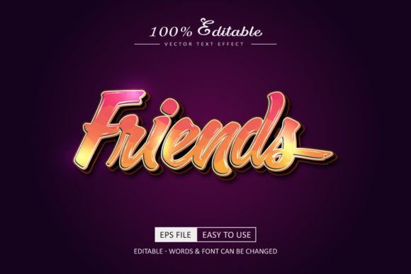 Evaluating the Friends 3D Text Effect Editable Vector for Brand Design