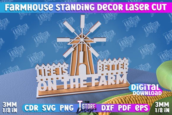 Farmhouse 3D Standing Decor Laser Cut Guide