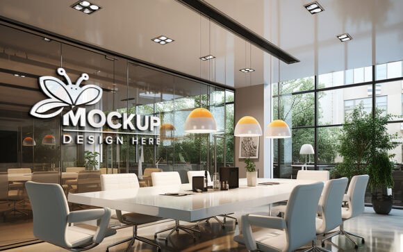 Glass Wall Meeting Room Mockup Guide