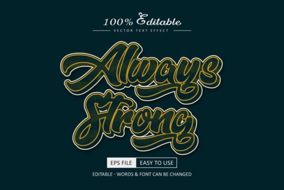 Mastering Brand Identity with Vector Always Strong 3D Editable Text Effects