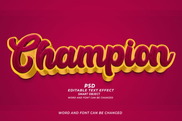 Mastering Visual Impact with Champion PSD 3D Editable Text Effect