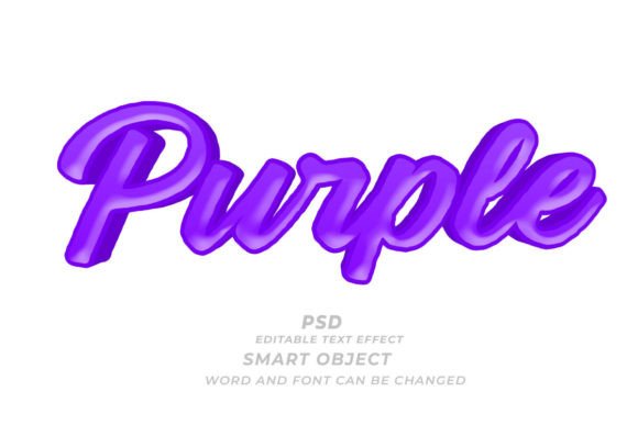 Purple PSD 3D Editable Text Effect Guide