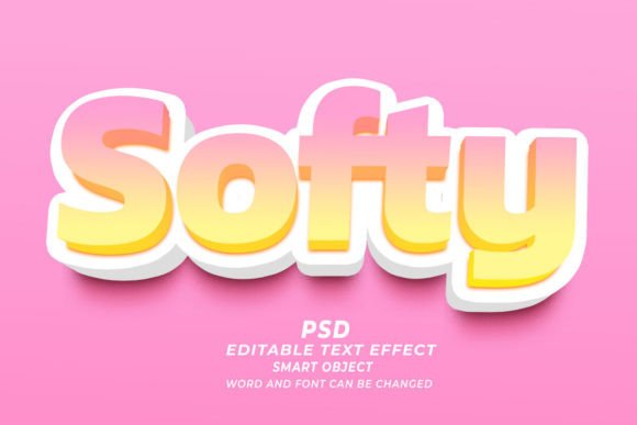 Softy PSD 3D Editable Text Effect