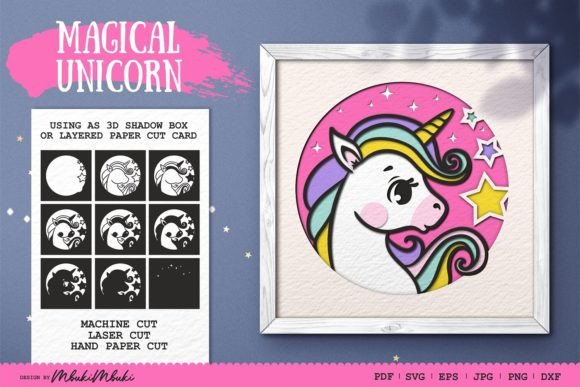 Unicorn Shadow Box 3D SVG Papercut File: A Guide to Layered Digital Crafting