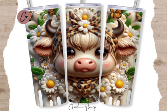 Unlocking Creativity with the 3D Boojee Highland Cow Tumbler Wrap PNG